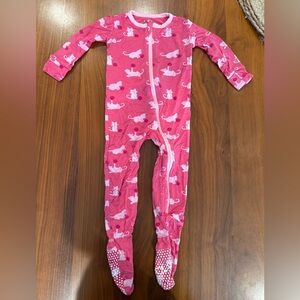 Kickee Pants Pink Cat Pattern Footie